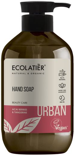 ECOLATIER URBAN - Tekuté mýdlo na ruce – Acai Berries a Mandarinka, 400 ml